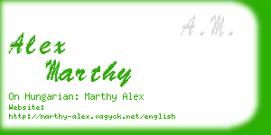 alex marthy business card